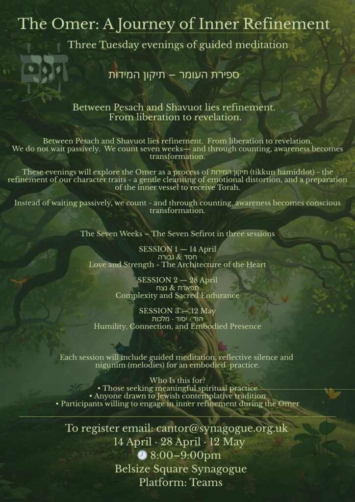 Three evenings of guided meditation: Session 1: Love and strength – the architecture of the heart; Session 2: Complexity and sacred endurance; Session 3: Humility, connection and embodied presence 